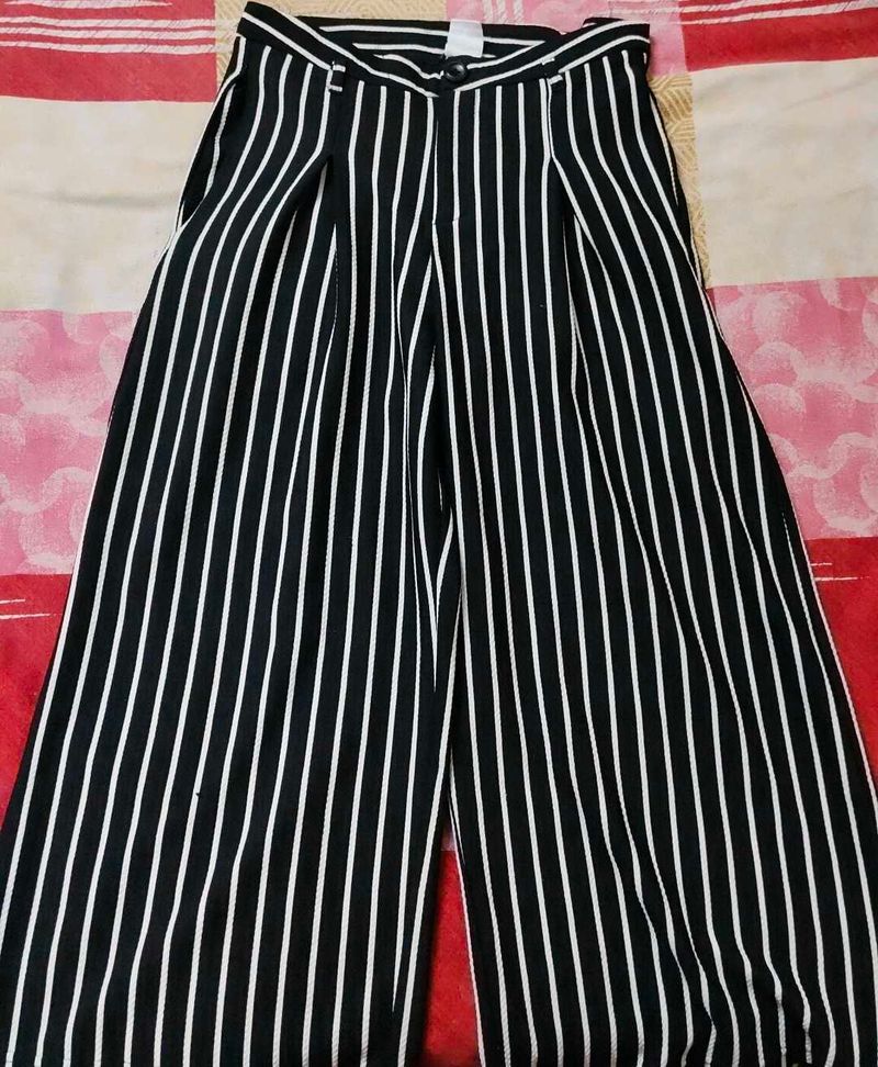High waist Striped Wide-Leg Pants