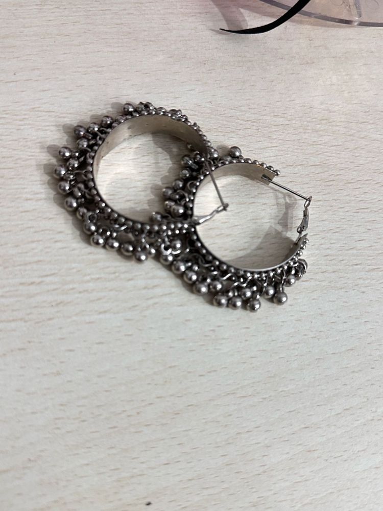 Antique Silver Jhumka Earrings