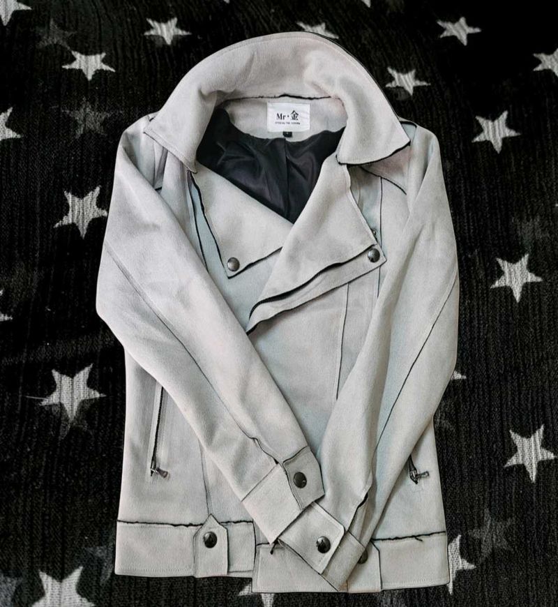 Niche Chinese y2k Japanese cut Grey moto jacket