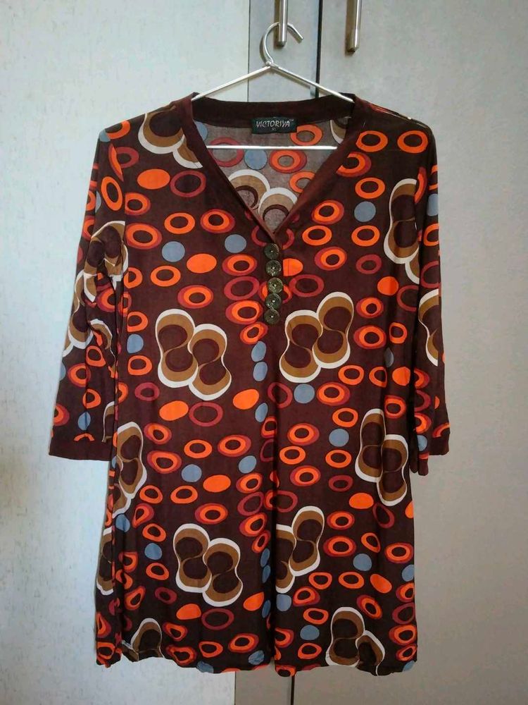 Retro Patterned Top Tunic