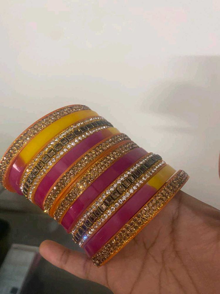 Designer Kundan &amp; Stone Bangles Set rajputi