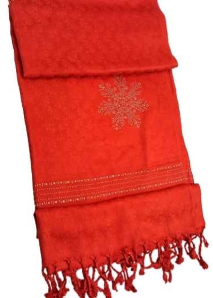 Red Stole with Swarovski Work