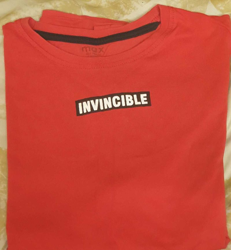 Red 'Invincible' Graphic T-Shirt