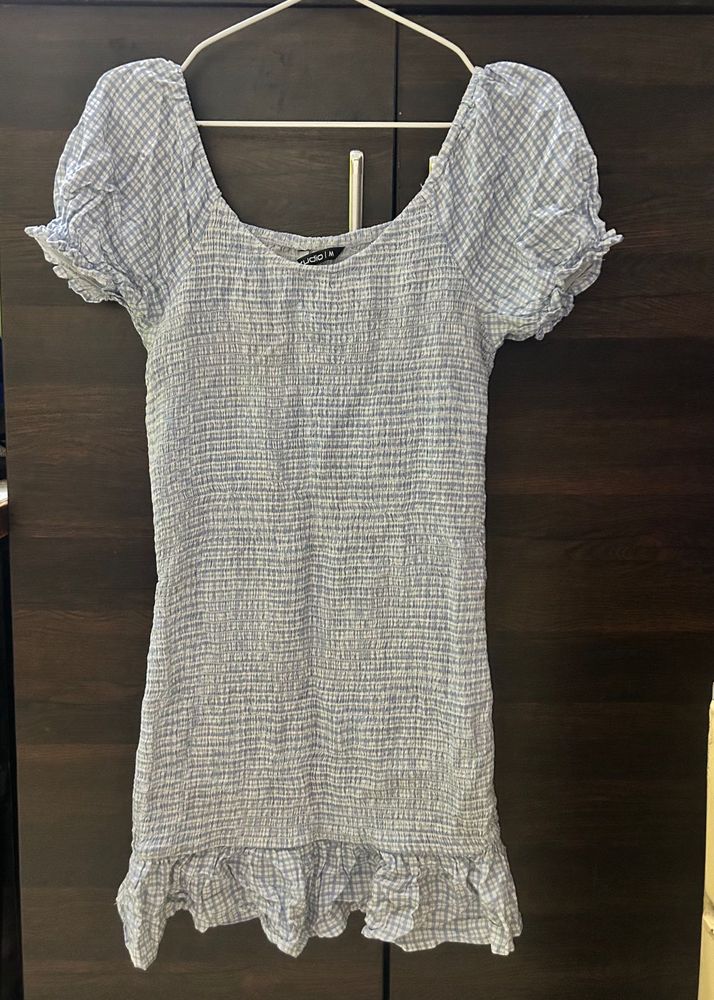 Gingham Puff Sleeve Dress