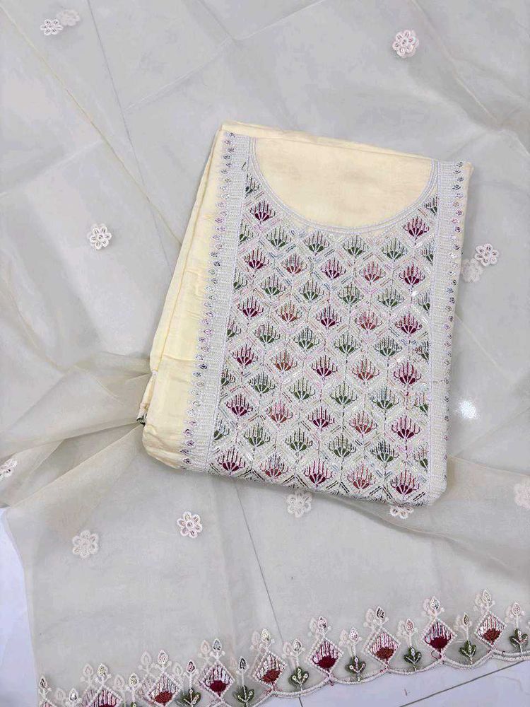Elegant Embroidered Dress Material