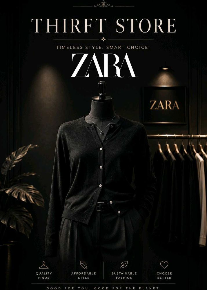 Orignal Zara Black Button-Up Cardigan