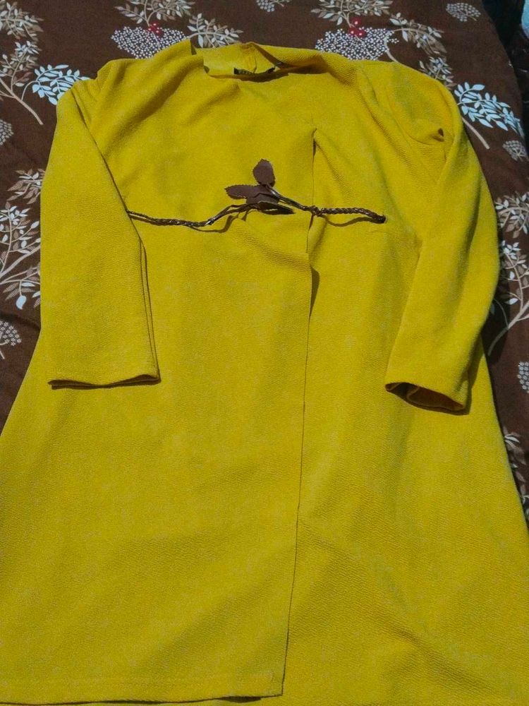Yellow Kurta with Elegant Detail