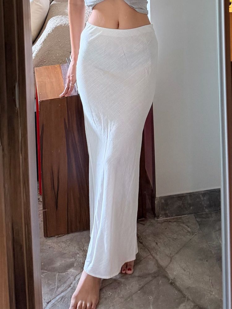 Flowy White Maxi Skirt