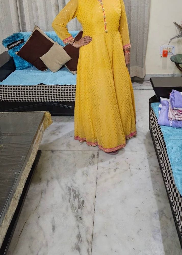 Elegant Yellow Ethnic Gown