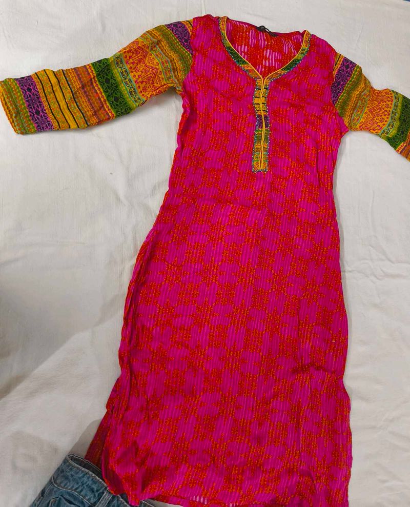 Vibrant Pink Ethnic Kurta