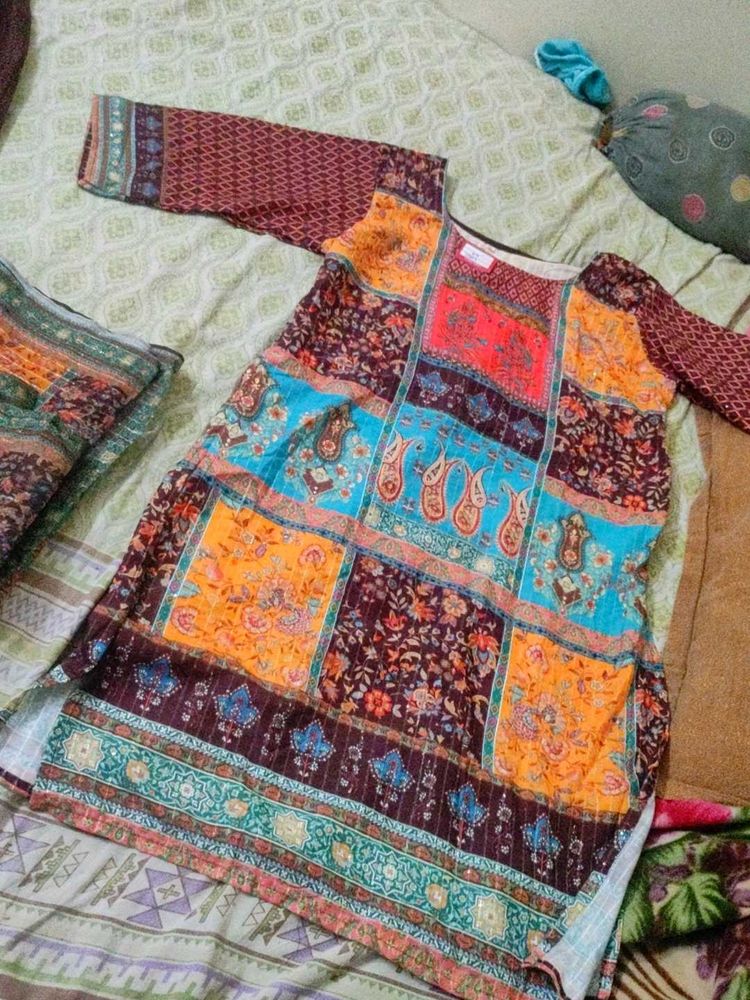 Boho Patchwork Print Kurta sets