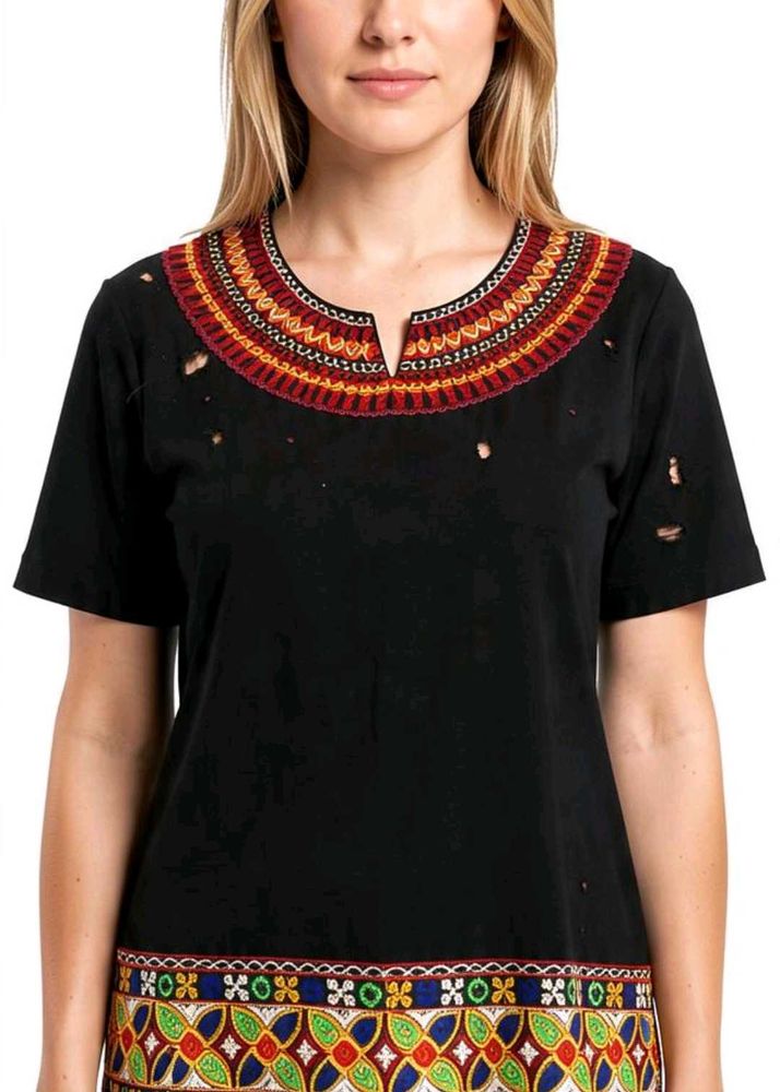 Black Work Short Kurta
