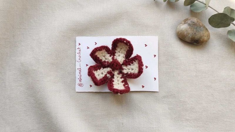 Handmade Crochet Flower Hair Clip