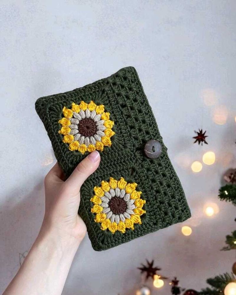 Handmade Crochet Sunflower Tablet Case