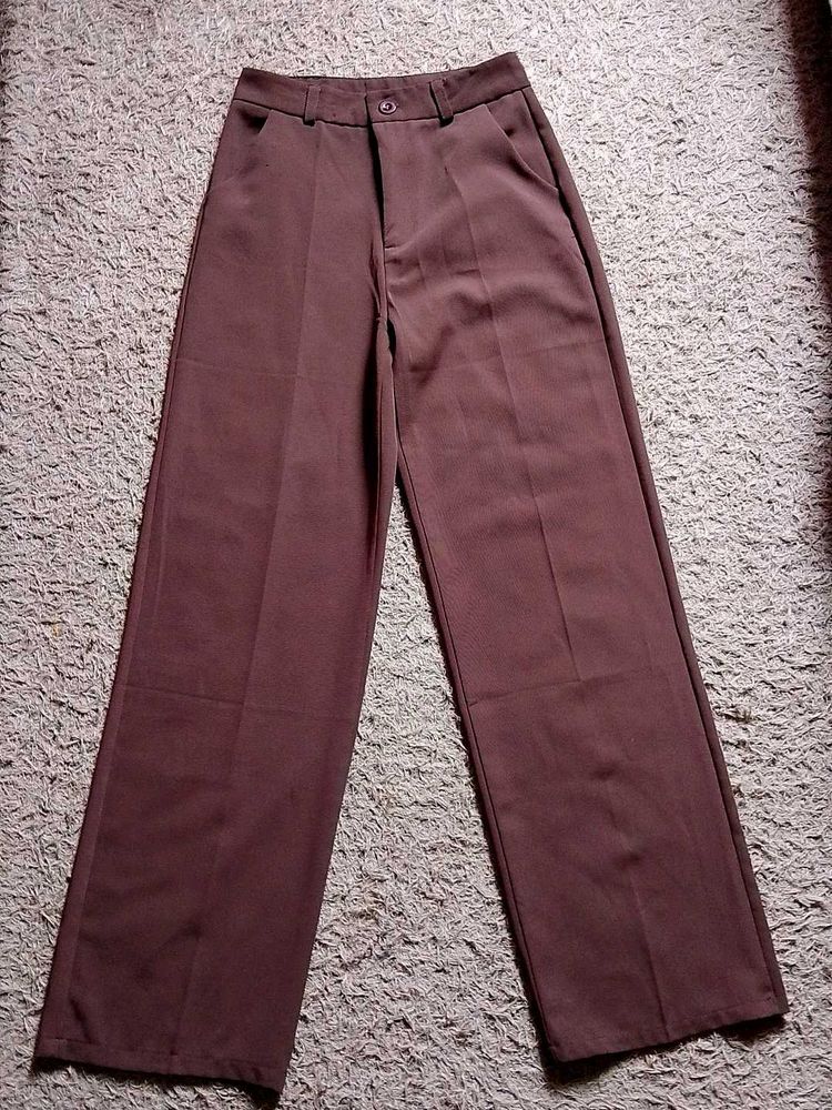 Brown Wide Leg Trousers