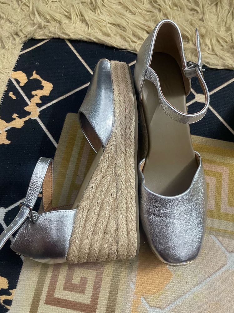 Silver Wedge Heels