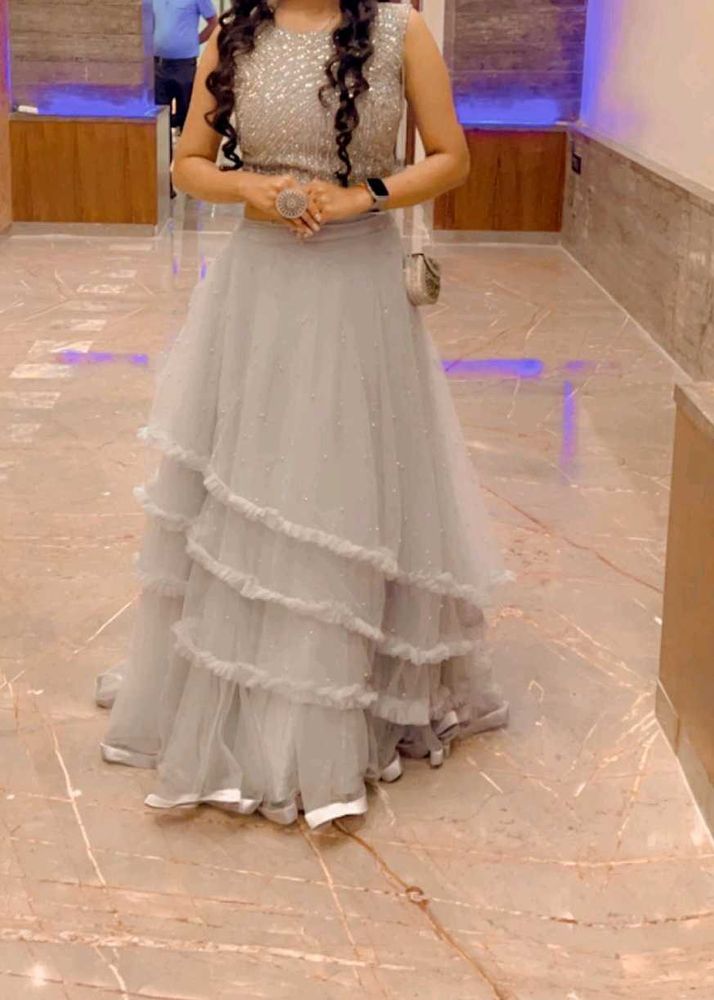 Sale Price- Grey Heavy Lehenga for shadi season
