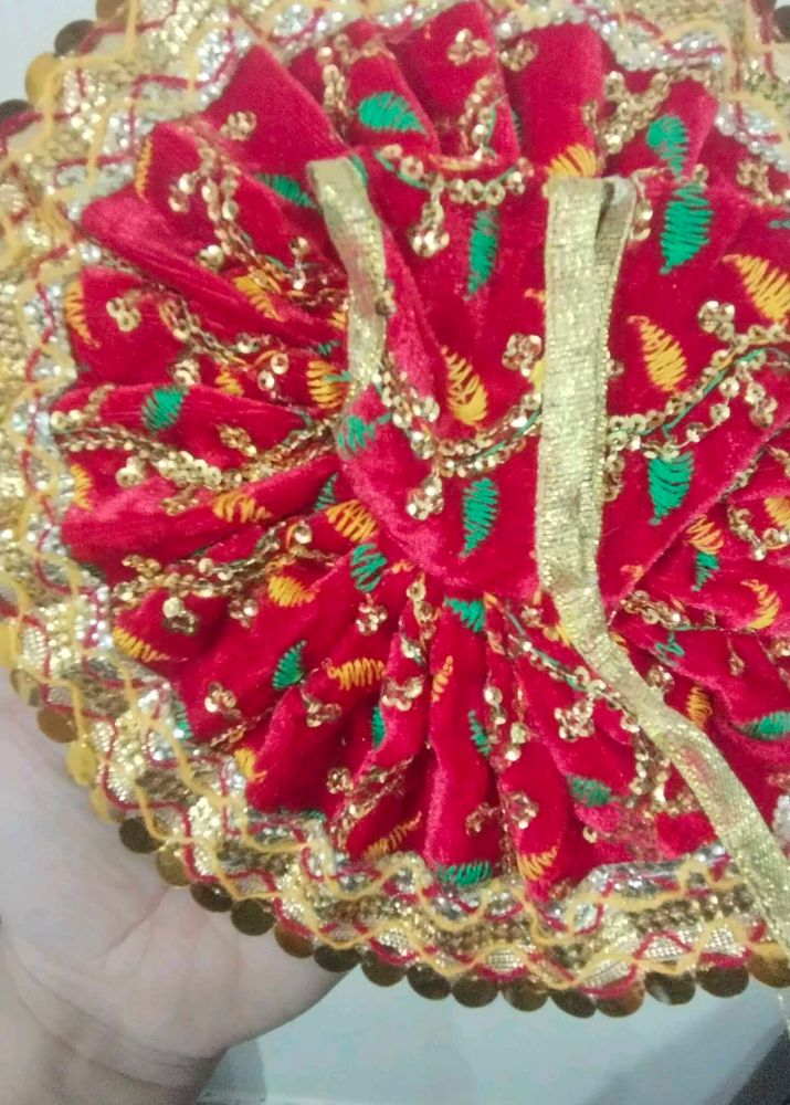 Red &amp; Gold Embroidered Dress