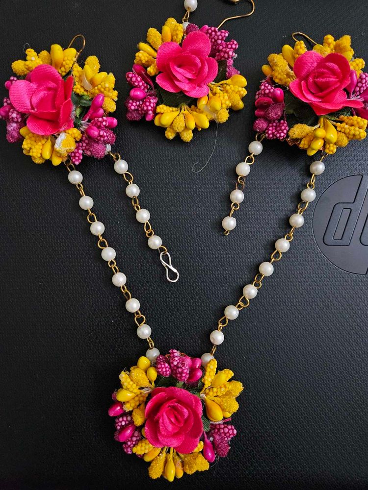 Floral Jewelry Set – Perfect for Haldi &amp; Mehendi