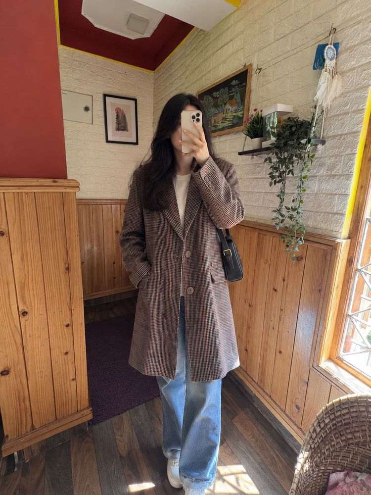 winter Stylish Plaid Coat
