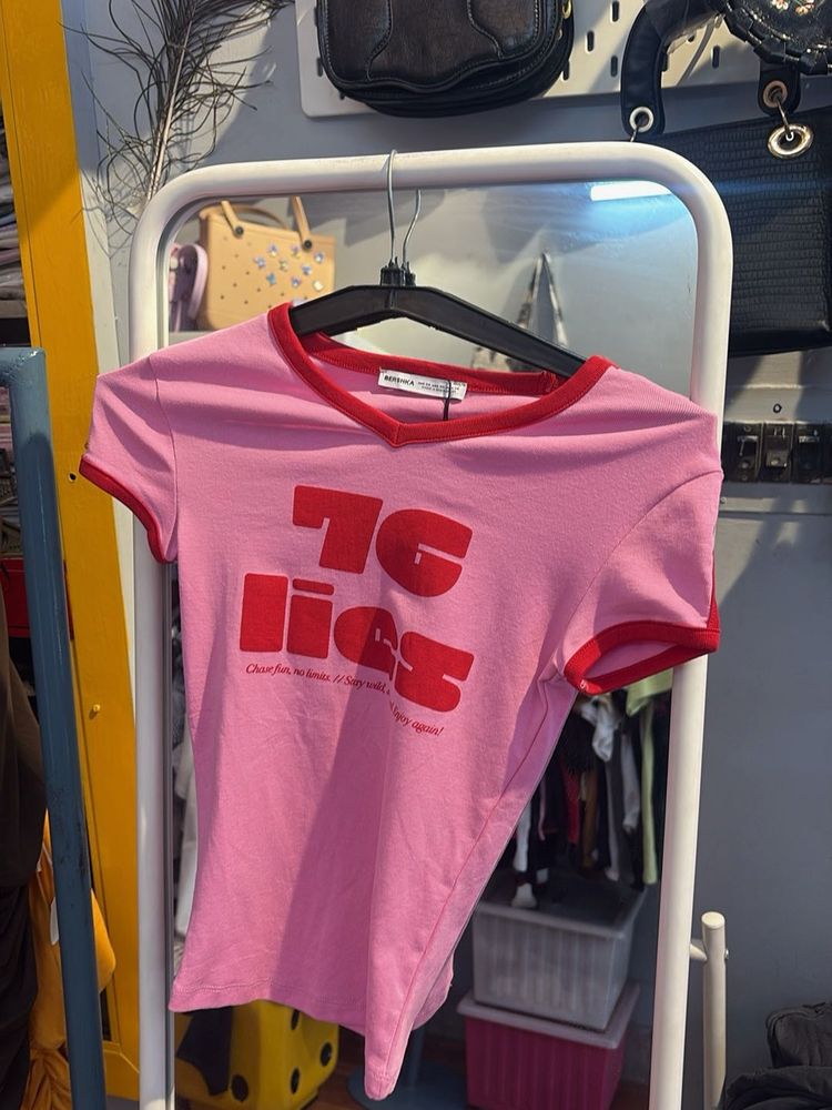 Cute Pink "76 Lies" T-Shirt