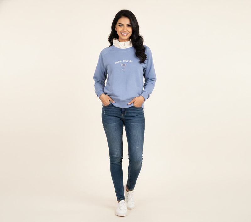 Blue Crew Neck Sweatshirt