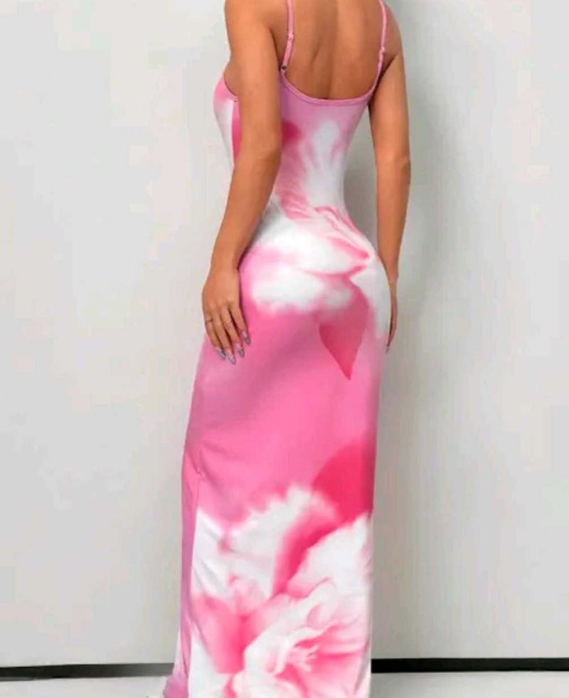 Pink Floral Maxi Dress
