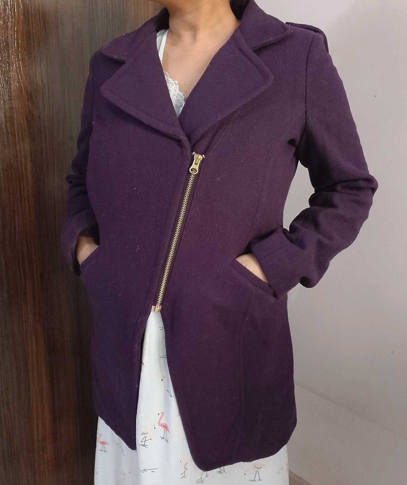 Pure Wool Solid Coat HONEY BY PANTALOONS