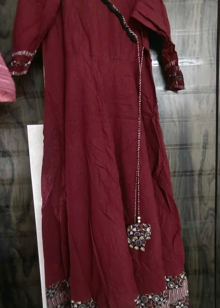 Maroon Anarkali Kurta