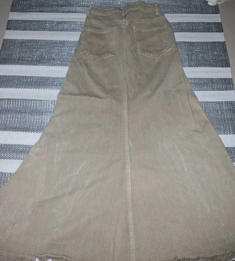 Long Tan Maxi Skirt