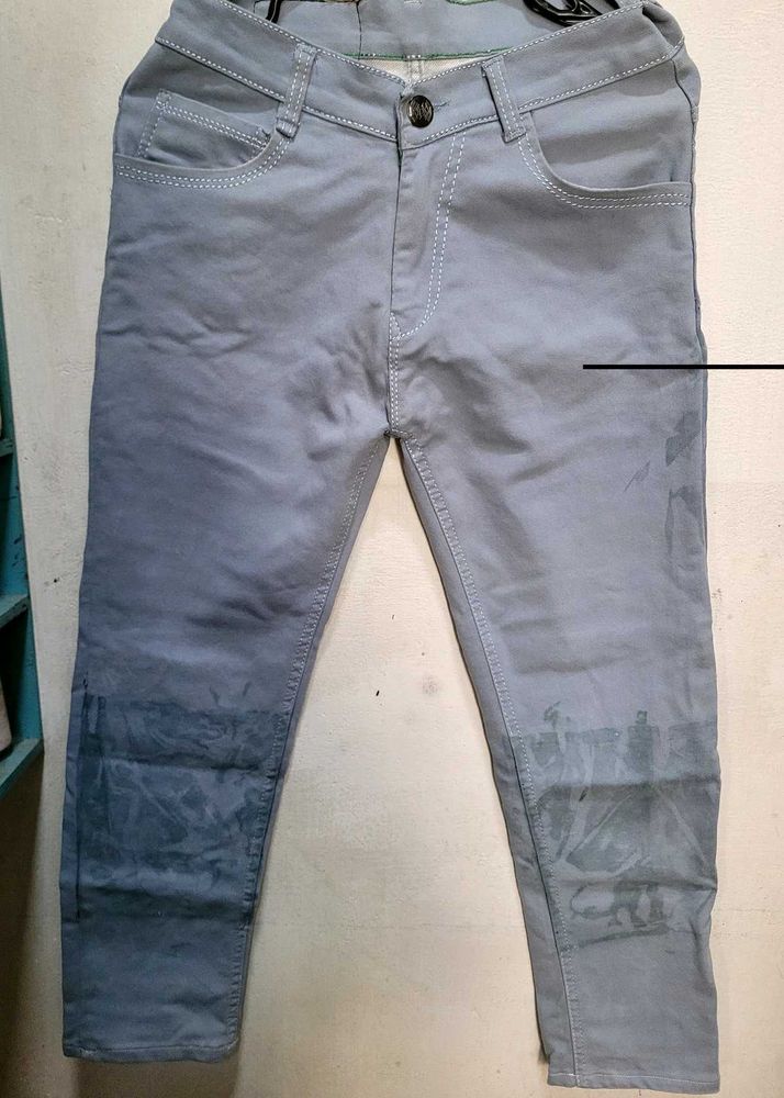 Grey Printed Jeans