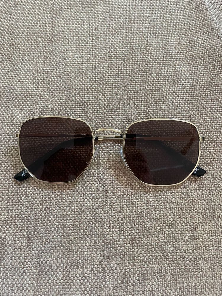 Brown Stylish Hexagonal Sunglasses