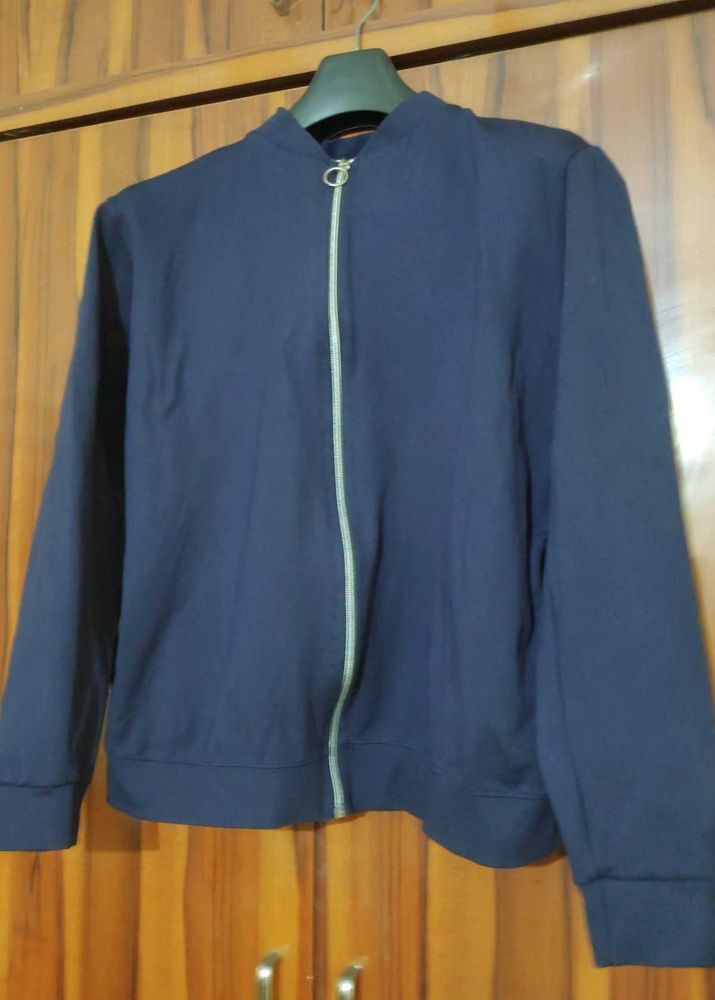 Navy Blue Zara Bomber Jacket