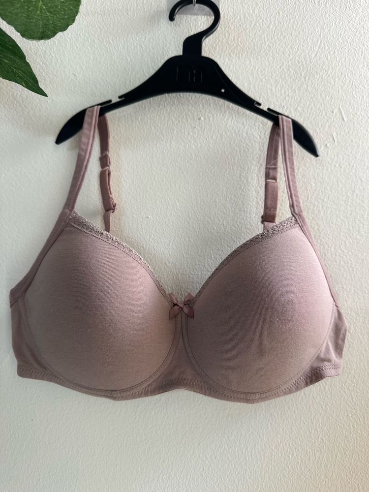 jockey mauve nude laced padded bra panty set