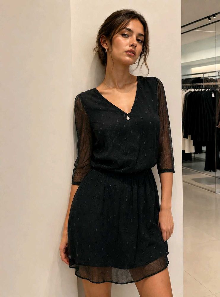 Chic Black Sheer Dress