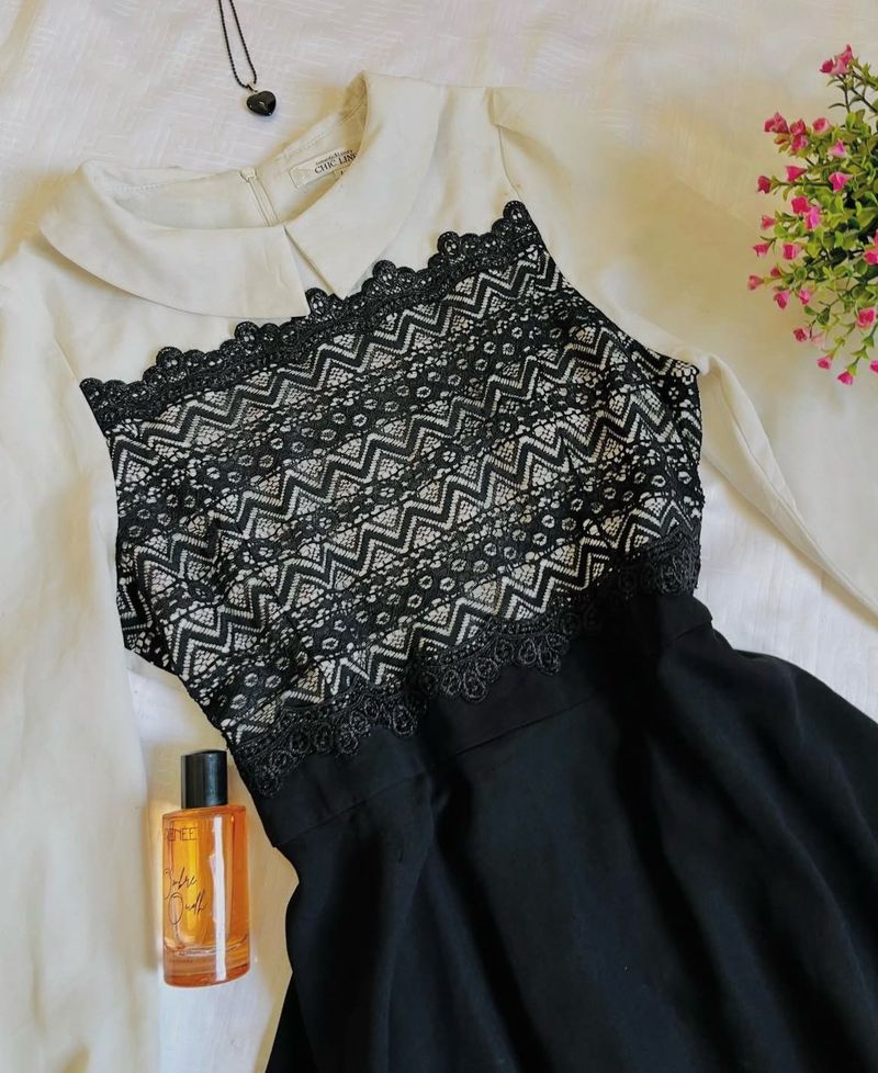 Chic Black Lace Detail Dress