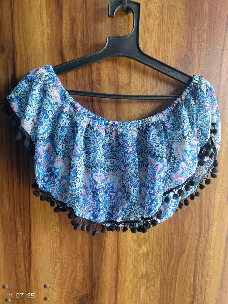 Boho Blue Print Top