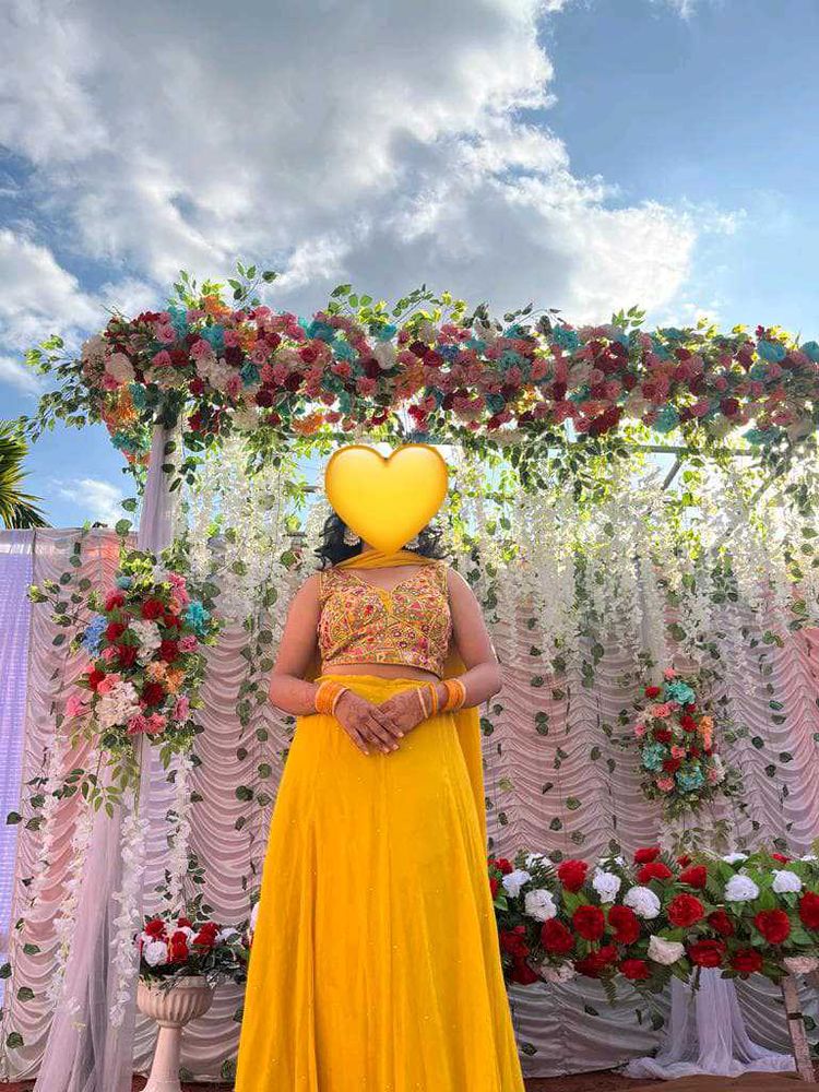 Yellow Embroidered Lehenga Choli Set
