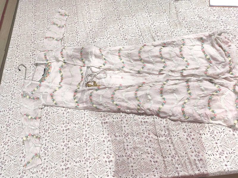 elegant 3 pc dress with beautiful thread wark