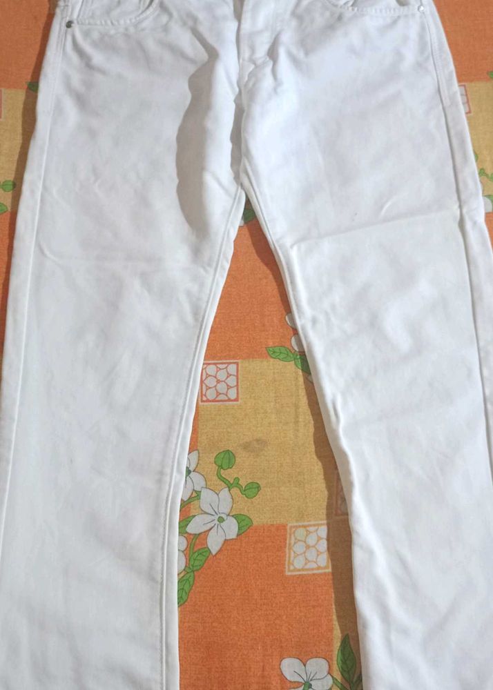 Classic White Denim Jeans