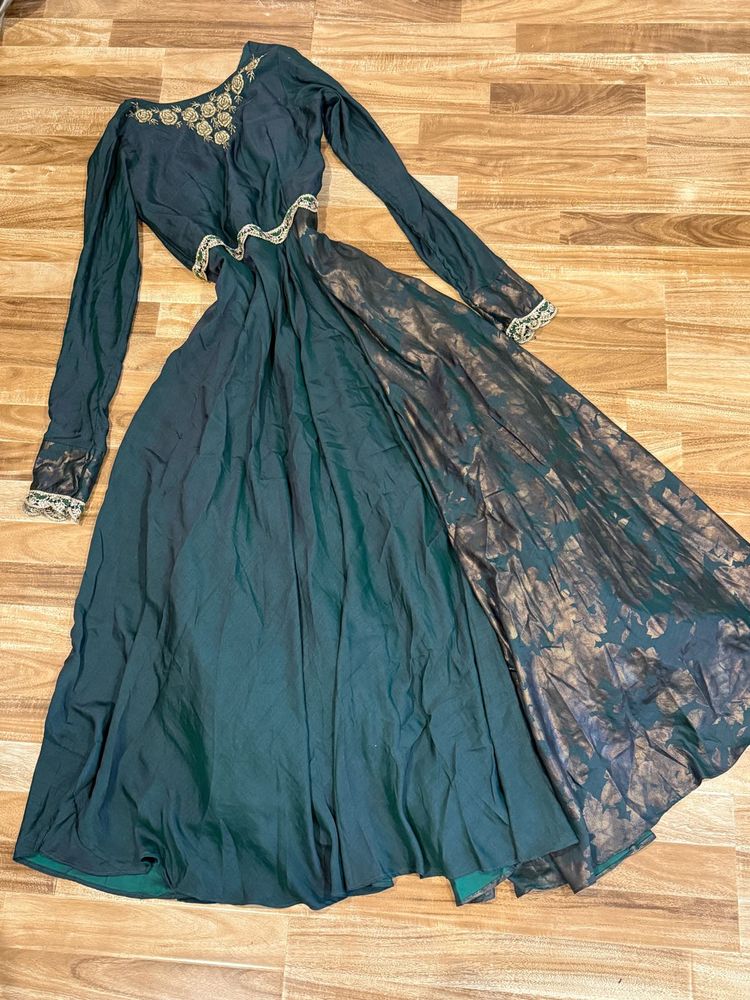 maxi dress  with dabka work on neck