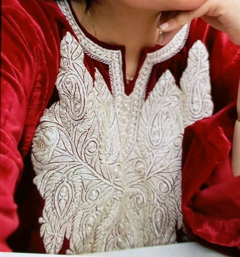kashmiri Velvet Kurta phiran set