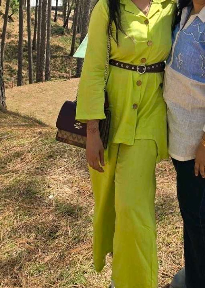 Lime Green Button-Up Tunic