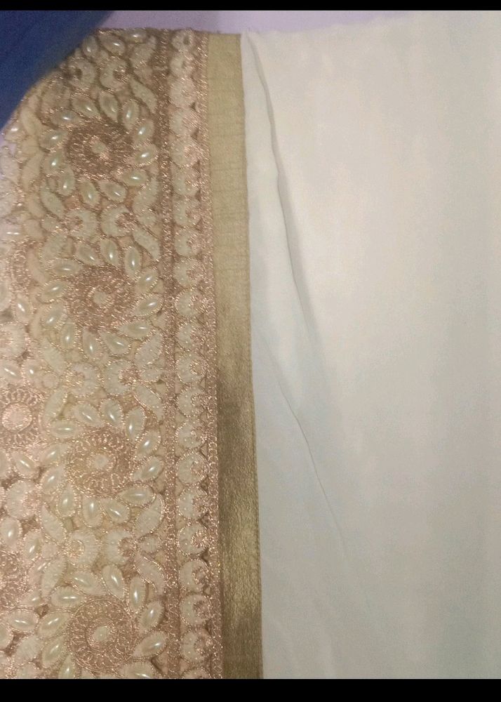 Heavy Punjabi White Dupatta