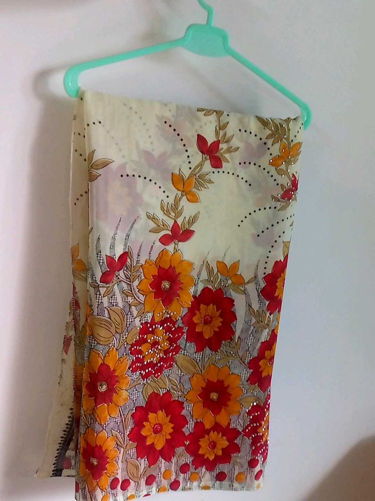 Floral Print Saree