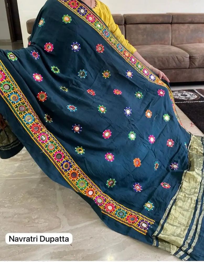 Embroidered Mirror Work Dupatta