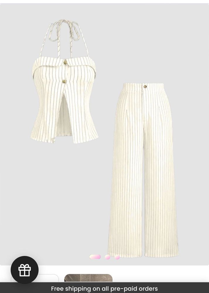 little box white striped halter top