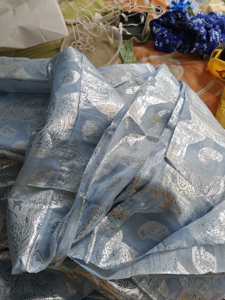 Beautiful Blue &amp; Silver material