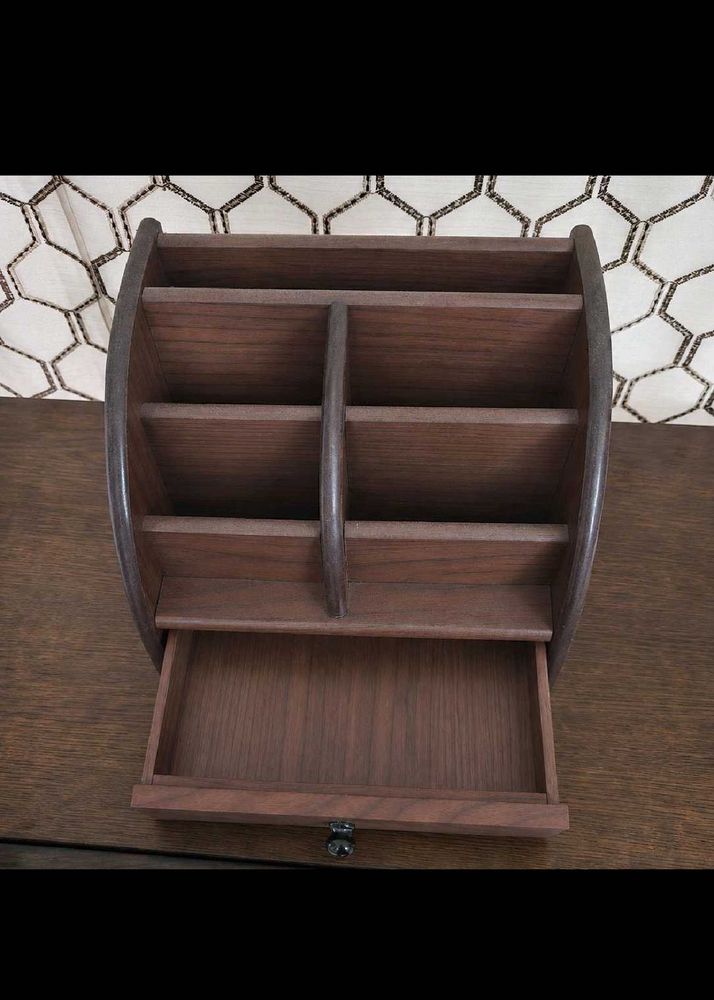 Wooden Desk Organizer with Drawer