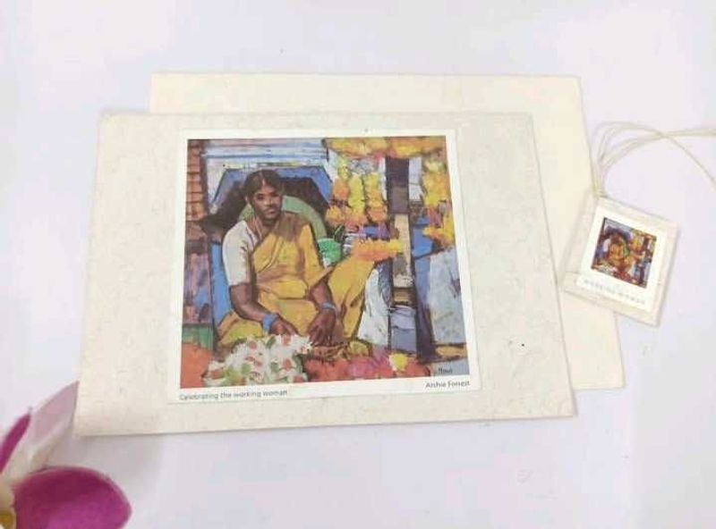 Greeting Card Blank With Matching Gift Tag